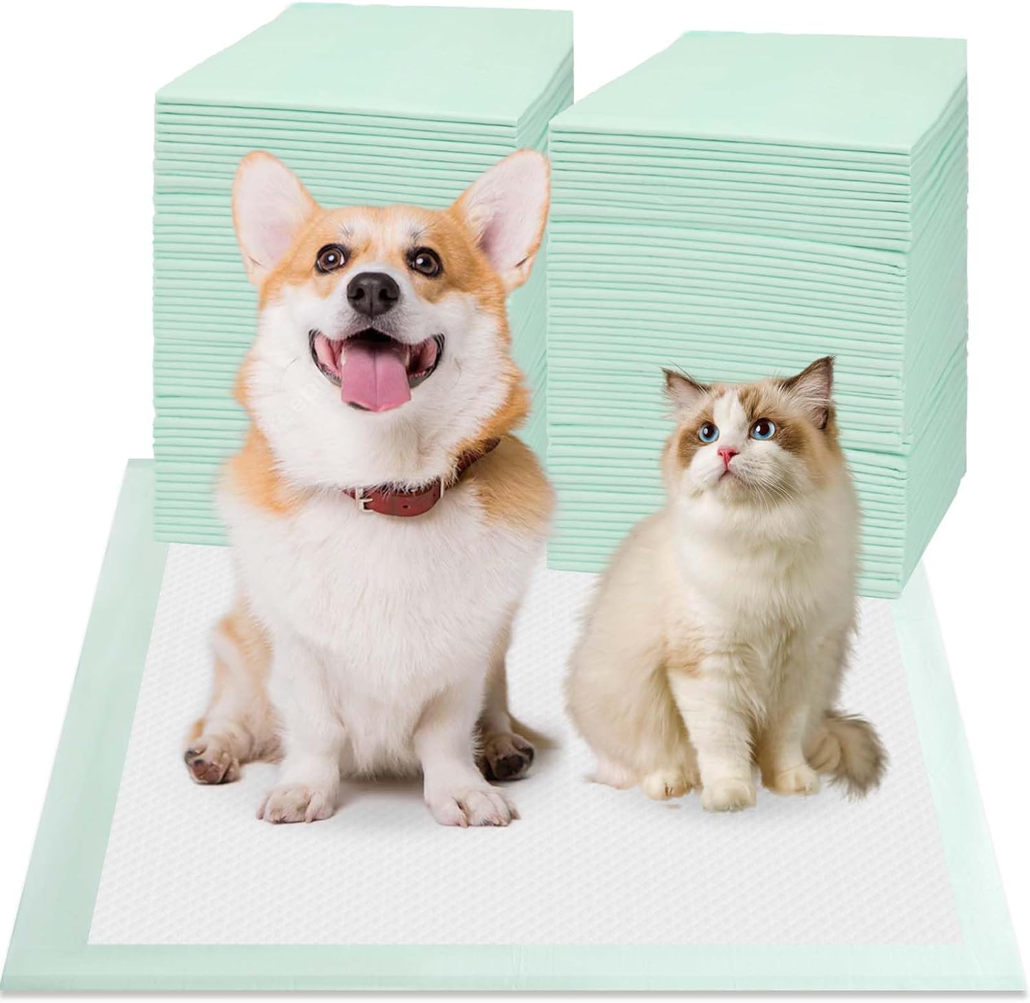 80PCS Pet Training and Puppy Pads – 24″x24″ Disposable Waterproof Puppy Pee Pads – Maximum Absorption and Protection