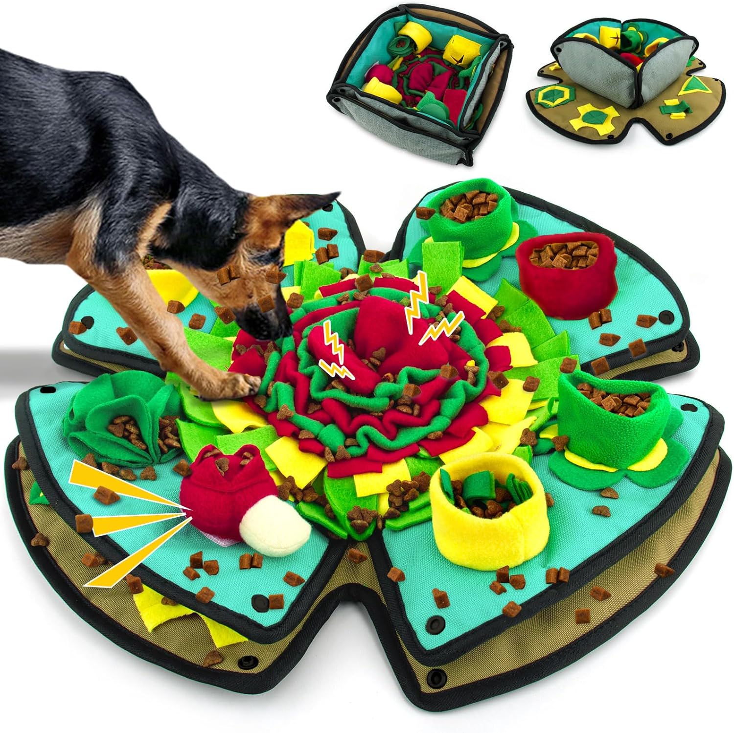 AWOOF Snuffle Mat for Dogs,19″ x 19″ Interactive Dog Puzzle Toys Encourages Natural Foraging Skills,Durable Dog Feeding Mat for Boredom and Mental Stimulation for Large, Medium and Small Dogs