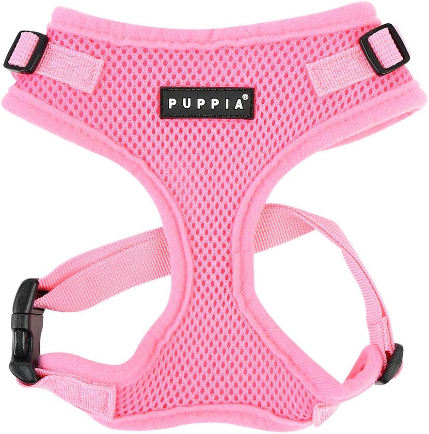 Authentic Puppia RiteFit Harness with Adjustable Neck, Pink, Medium
