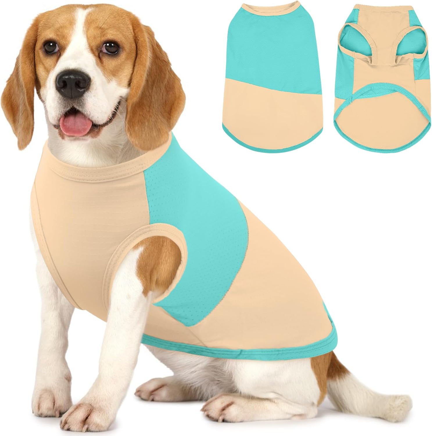BRKURLEG Summer Dog Cooling Vest Quick Dry Breathable Dogs Cooling Shirts UPF 50+ Sun Protection Dog Shirt Lightweight Pet Shirts for Outdoor Adventures, Walking, Beach, GreenYellow, L