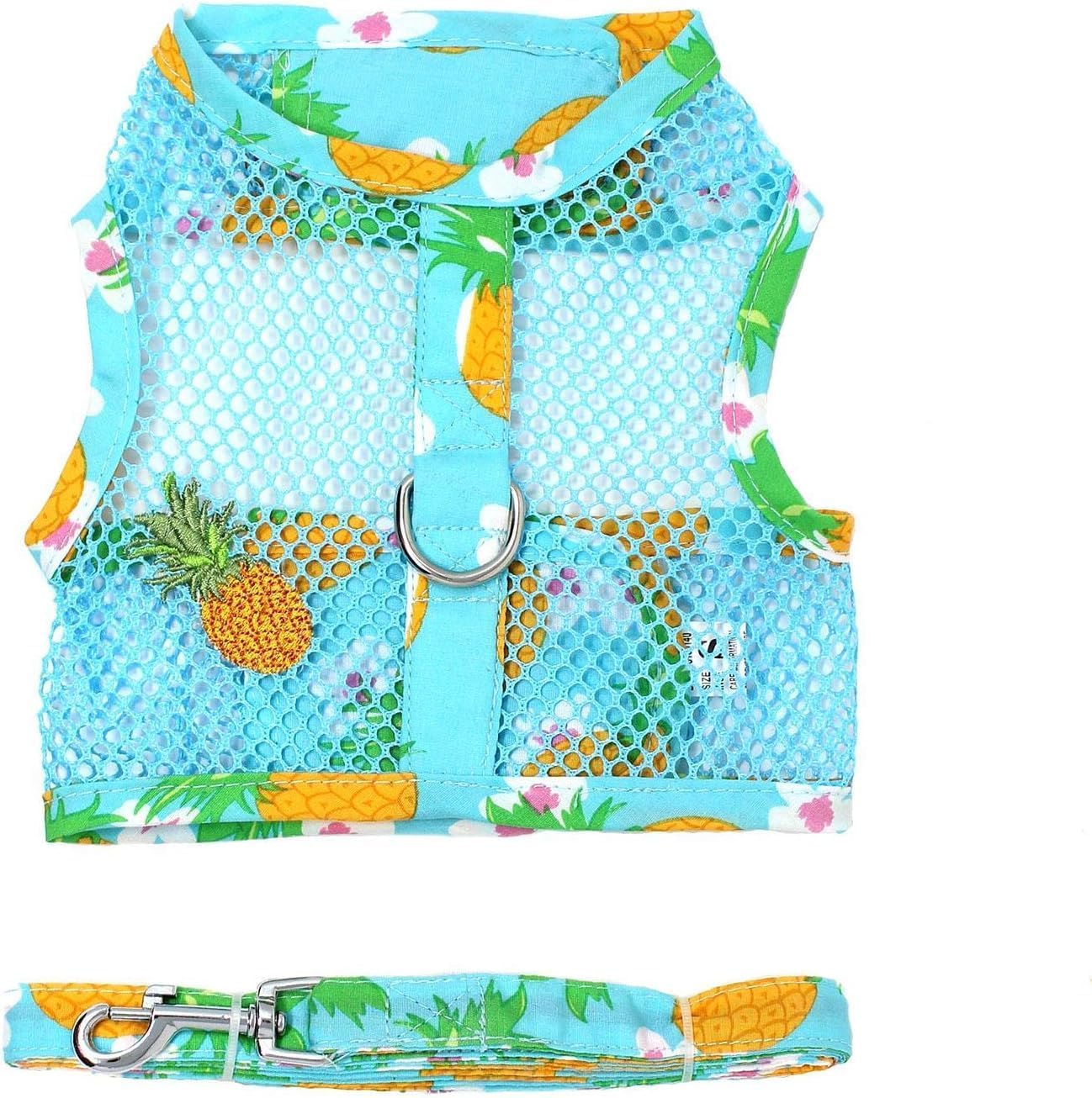 Cool Mesh Dog Harness – Dog Vest for Pets, Simple Step in and Go Design, Harness for Dogs with Leash, Pineapple Luau, Small by Doggie Design