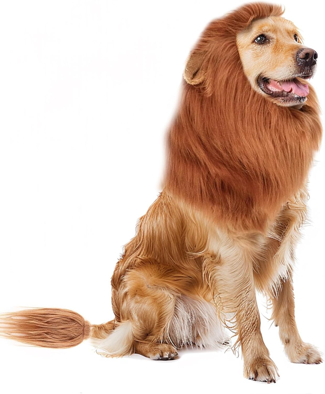 Dog Lion Mane Costume Funny Halloween Party Lions Costumes for Small Medium Large Dogs with Ears and Tail (Brown)