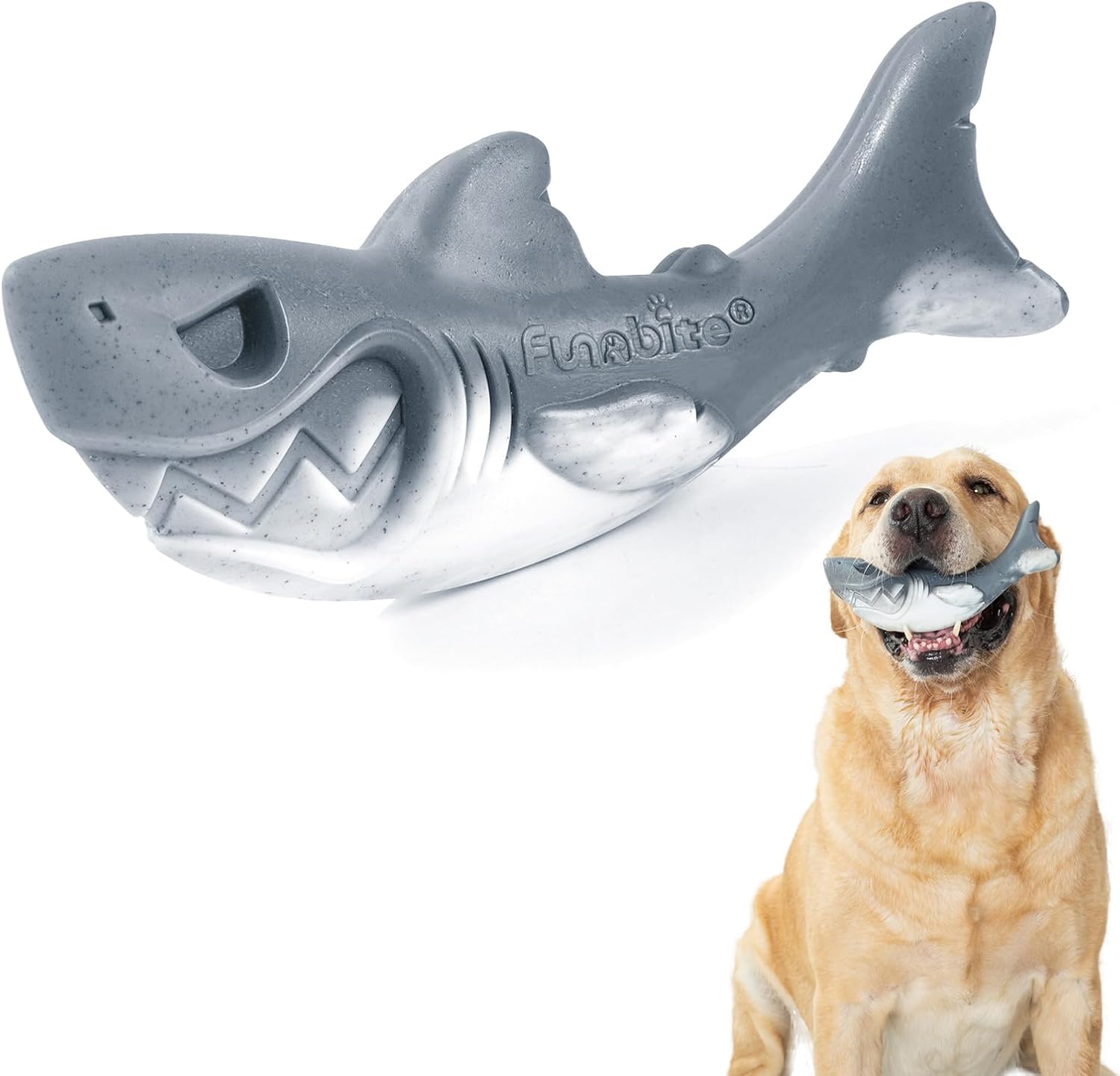 Dog Toys for Aggressive Chewers, Shark Dog Toy with Curved Design for Easy Pick Up, Nylon Chew Toys to Keep Dogs Busy for Hours for Medium, Large Dogs (25-80 lbs)