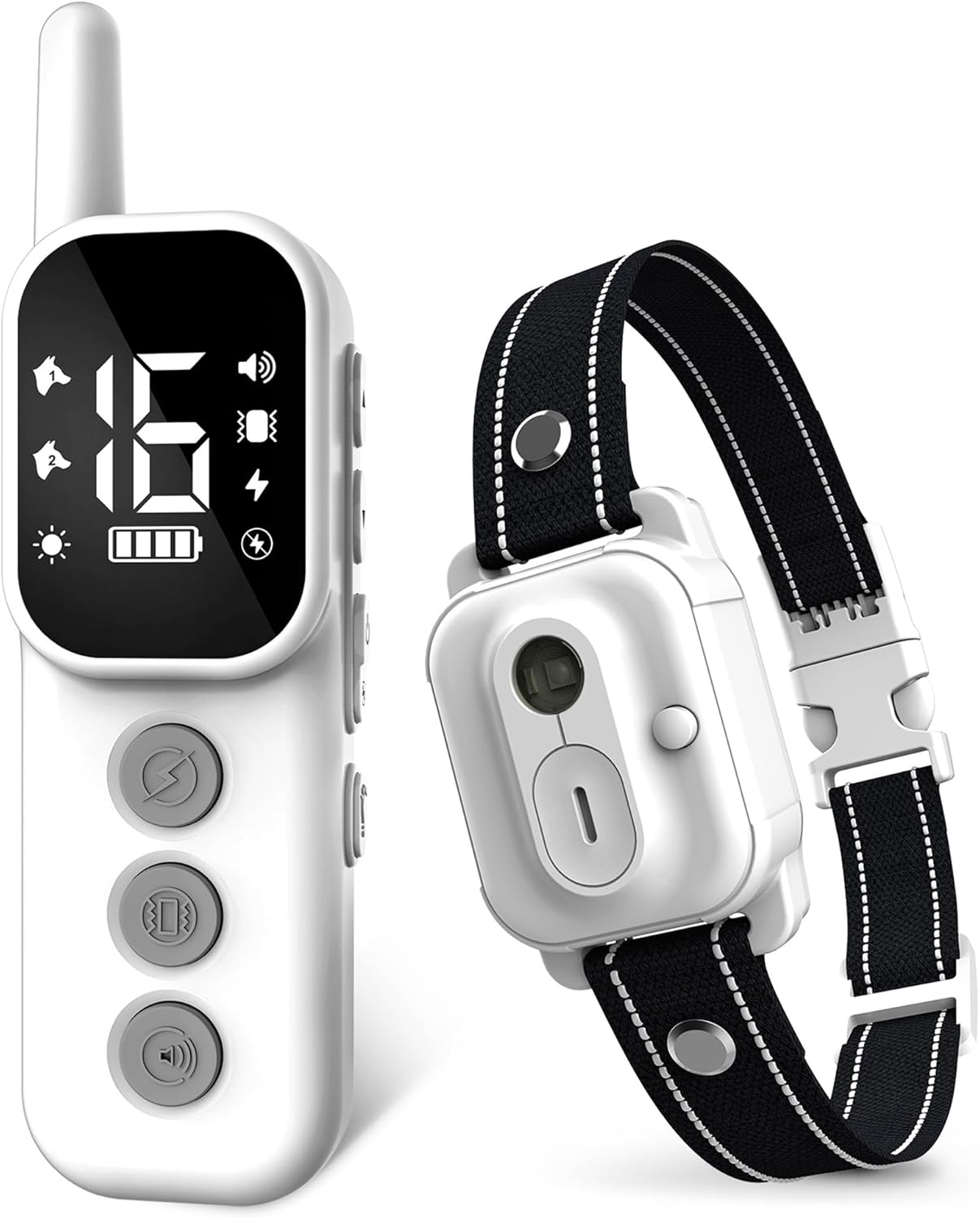 Dog Training Collar with Remote Control, 3300FT and 4 Training Modes Beep,Vibration,Safe Shock,LED Night Light,IPX7 Waterproof Rechargeable E-Collar for All Breeds (8-150 lbs)