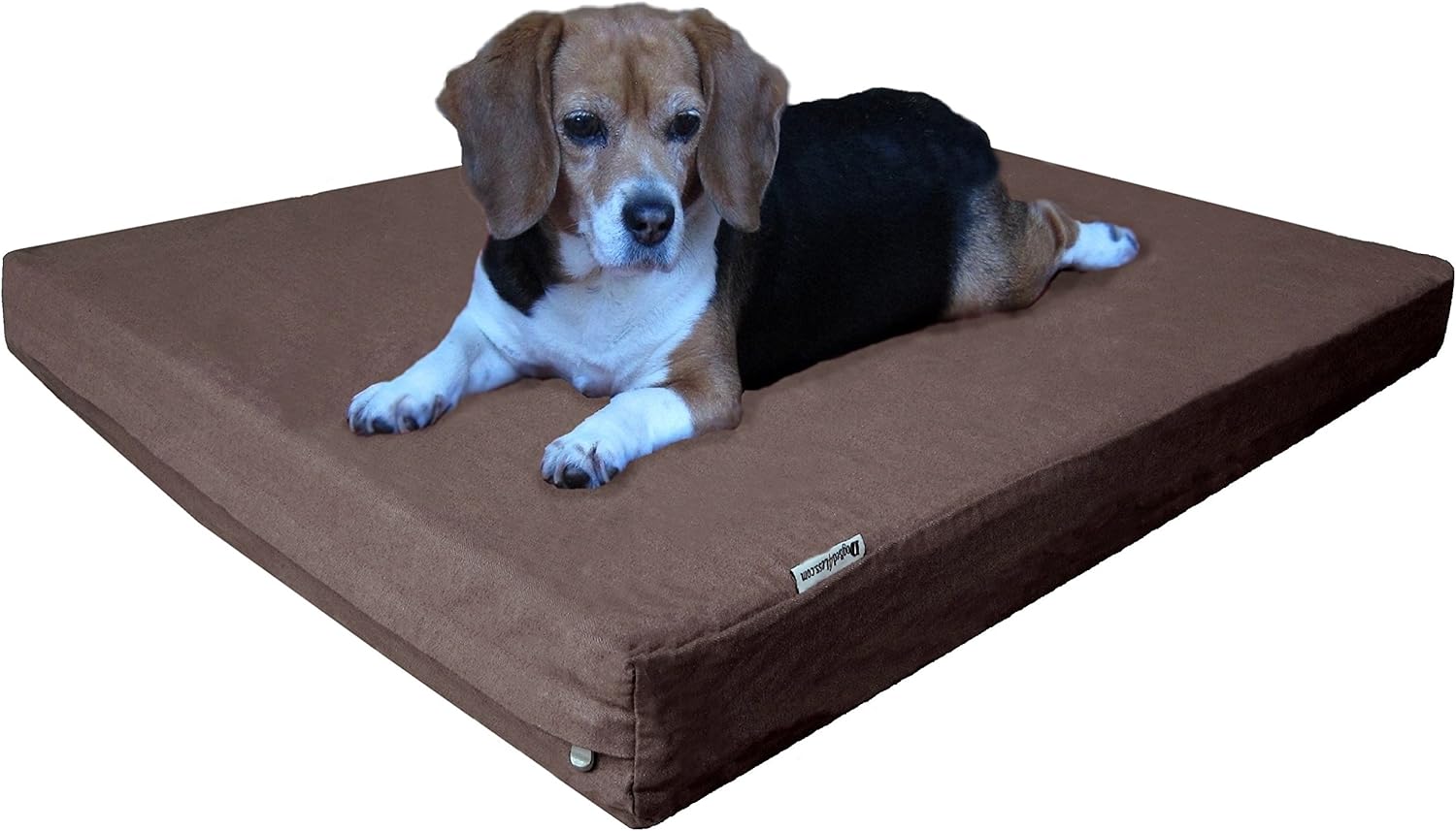 Dogbed4less Ultimate Memory Foam Dog Bed, Orthopedic Joint Relief for Small Medium to Extra Large Dogs with Waterproof Liner and Durable Machine Washable Pet Bed Cover, Denim Brown, 41x27x4 Inch