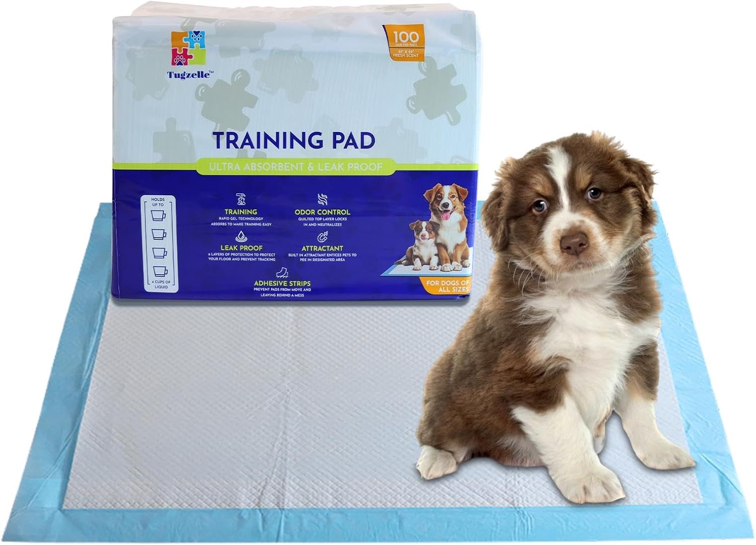 Fresh Scent Pet Training Pads – Ultra Absorbent Pads for Dog Cat Puppy Leak-Proof, Odor Control Pee Pads – Quick Dry Potty Pad for Puppies, Small Dogs, and Senior Pets (23″ x 23″, 100 Count)