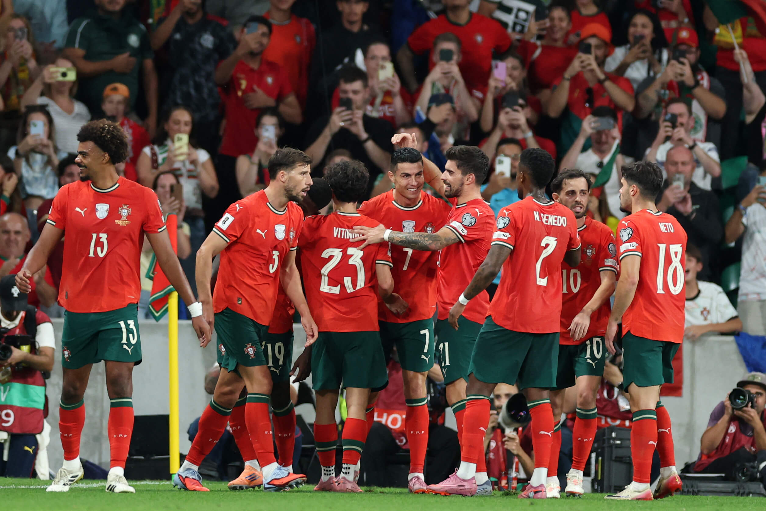 Cristiano Ronaldo and Portugal celebrate a goal