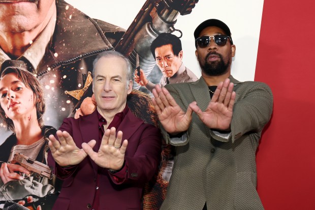 LOS ANGELES, CALIFORNIA - APRIL 15: (L-R) Bob Odenkirk and RZA attend the Los Angeles Premiere of Magnolia Pictures "Normal" at Hollywood American Legion on April 15, 2026 in Los Angeles, California. (Photo by Tommaso Boddi/Getty Images)