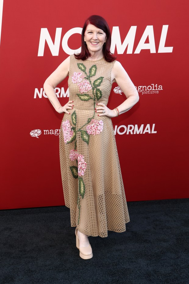 LOS ANGELES, CALIFORNIA - APRIL 15: Kate Flannery attends the Los Angeles premiere of Magnolia Pictures "Normal" at Hollywood American Legion on April 15, 2026 in Los Angeles, California. (Photo by Tommaso Boddi/Getty Images)