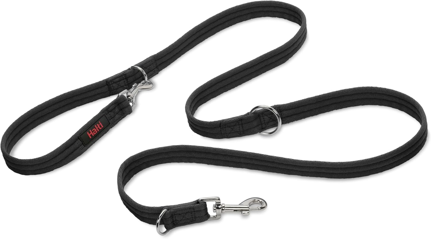 Halti Training Leash – Multifunctional Double-Ended Dog Leash, Ideal for Anti-Pulling Dog Training. Lightweight, Soft & Durable. Suitable for Medium to Large Dogs & Puppies (Size Large, Black, 2m)