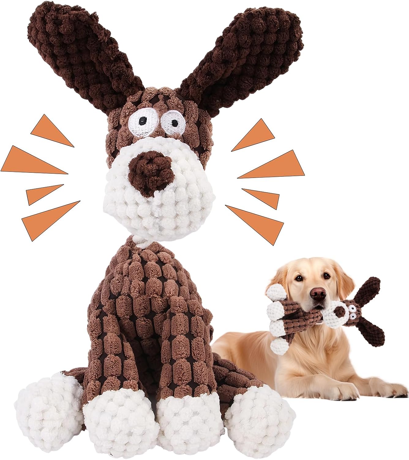 Indestructible Dog Toys,2026 New Dogs Plush Toy for Aggressive Chewers,Stuffed Toys Dogs Squeaky Durable Chew Toy for Indoor Pups Teething (B)