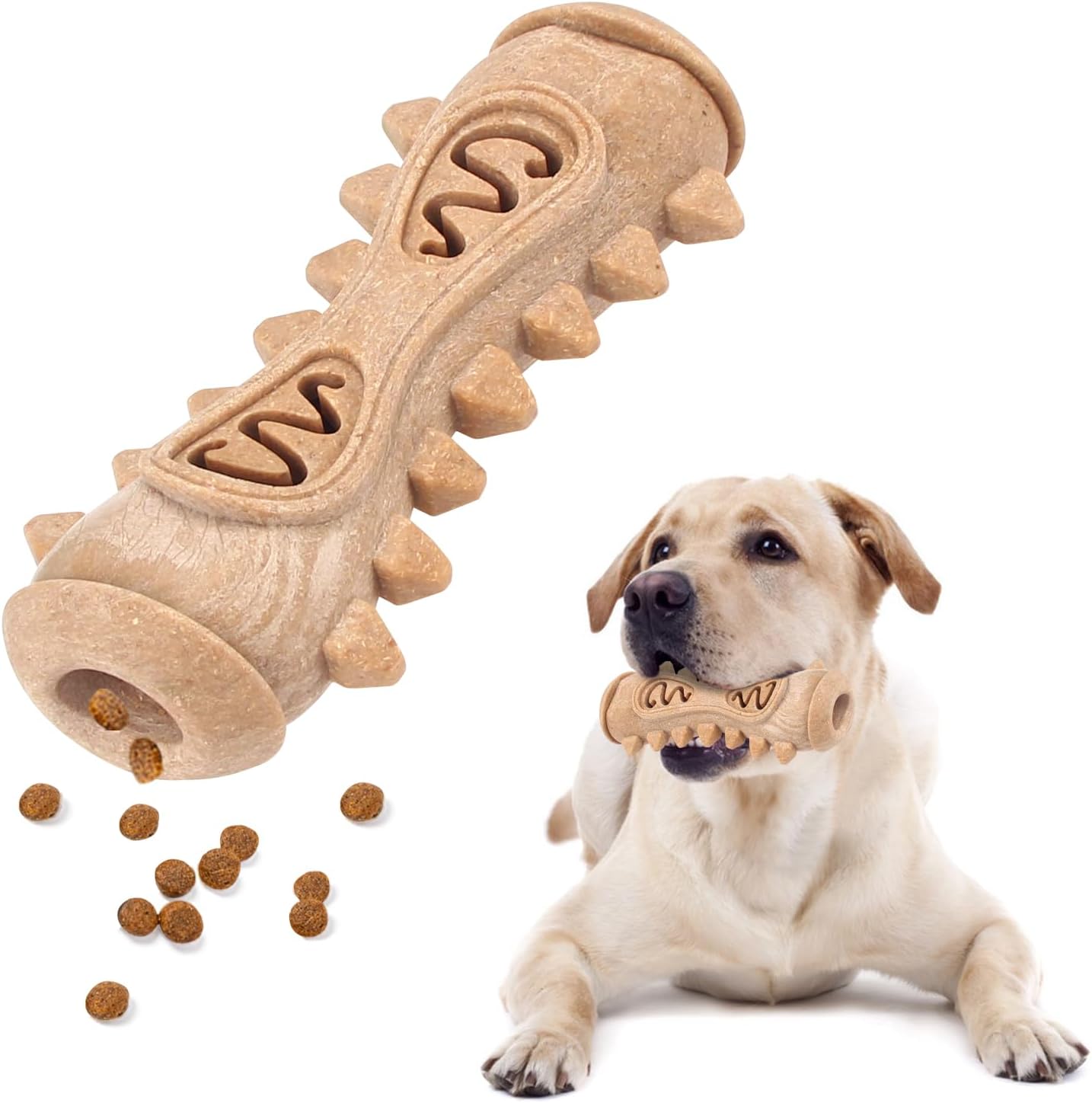 Interactive Chewable Dog Toys, Eco-Friendly, Non-Toxic, for Dental Cleaning, Durable, Modern Cartoon Style, Tough Dog Toys Made with Straw-PP Composite