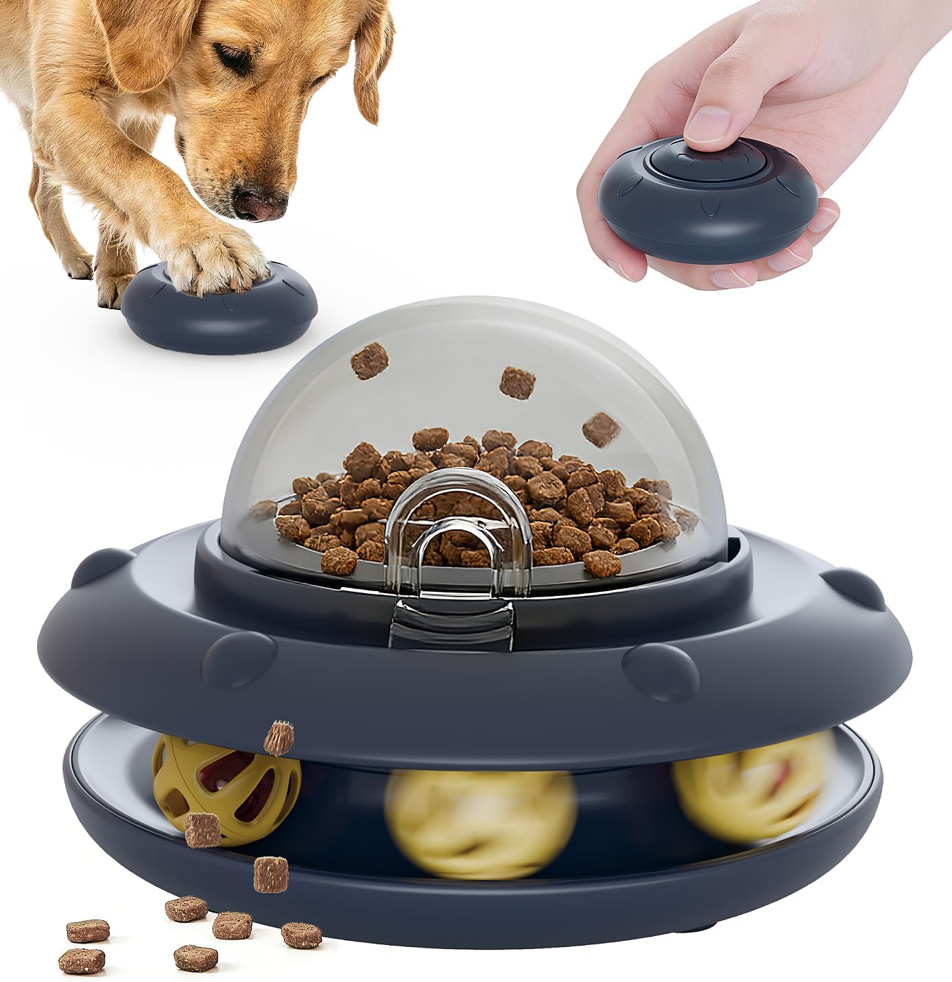 Interactive Dog Toys Rechargeable Dog Puzzle Toy with Remote Control Dog Toys to Keep Them Busy Dog Enrichment Toys Treat Puzzle Slow Feeder Treat Dispensing