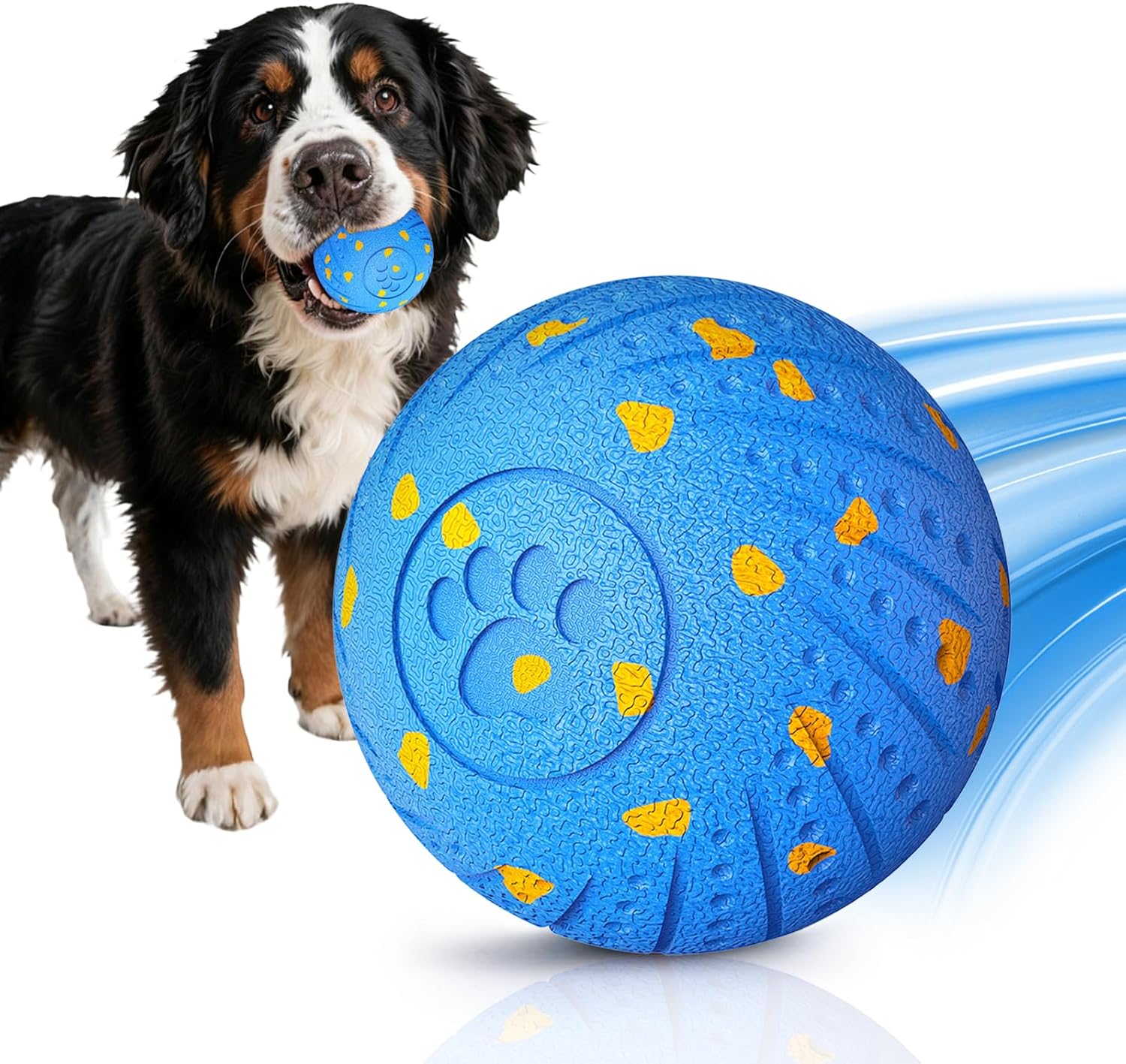 Interactive Dog Toys: Smart Dog Ball – Auto-Bounce, Vibrating & Jumping Action! Durable Duraspin Design for Aggressive Chewers. Rechargeable & Long-Lasting, Keeps Dogs Busy and Entertained Blue.