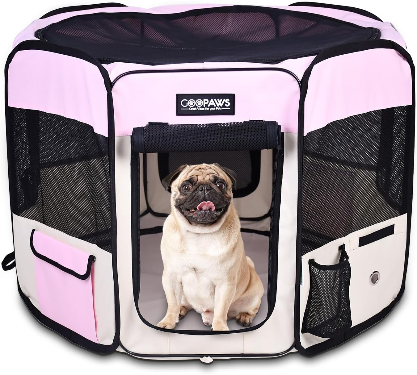 JESPET Pet Dog Playpens 36″, 45″ & 61″ Portable Soft Dog Exercise Pen Kennel with Carry Bag for Puppy Cats Kittens Rabbits, Indoor/Outdoor Use