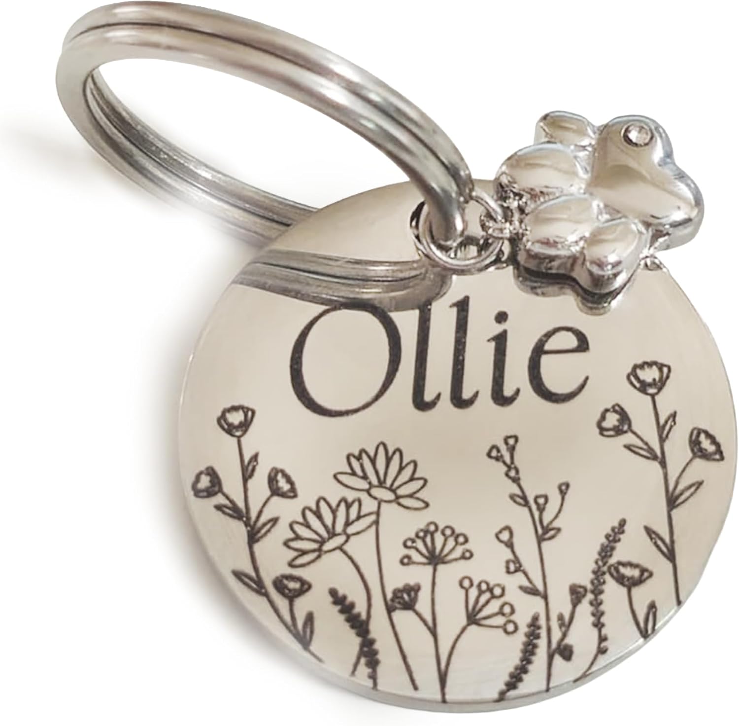 Lifetime Custom Engraved Dog ID Tag – Stainless Steel Pet Tag for Dogs & Cats, Double-Sided Personalization | Fits Collar, Harness, Leash (Silver Round)