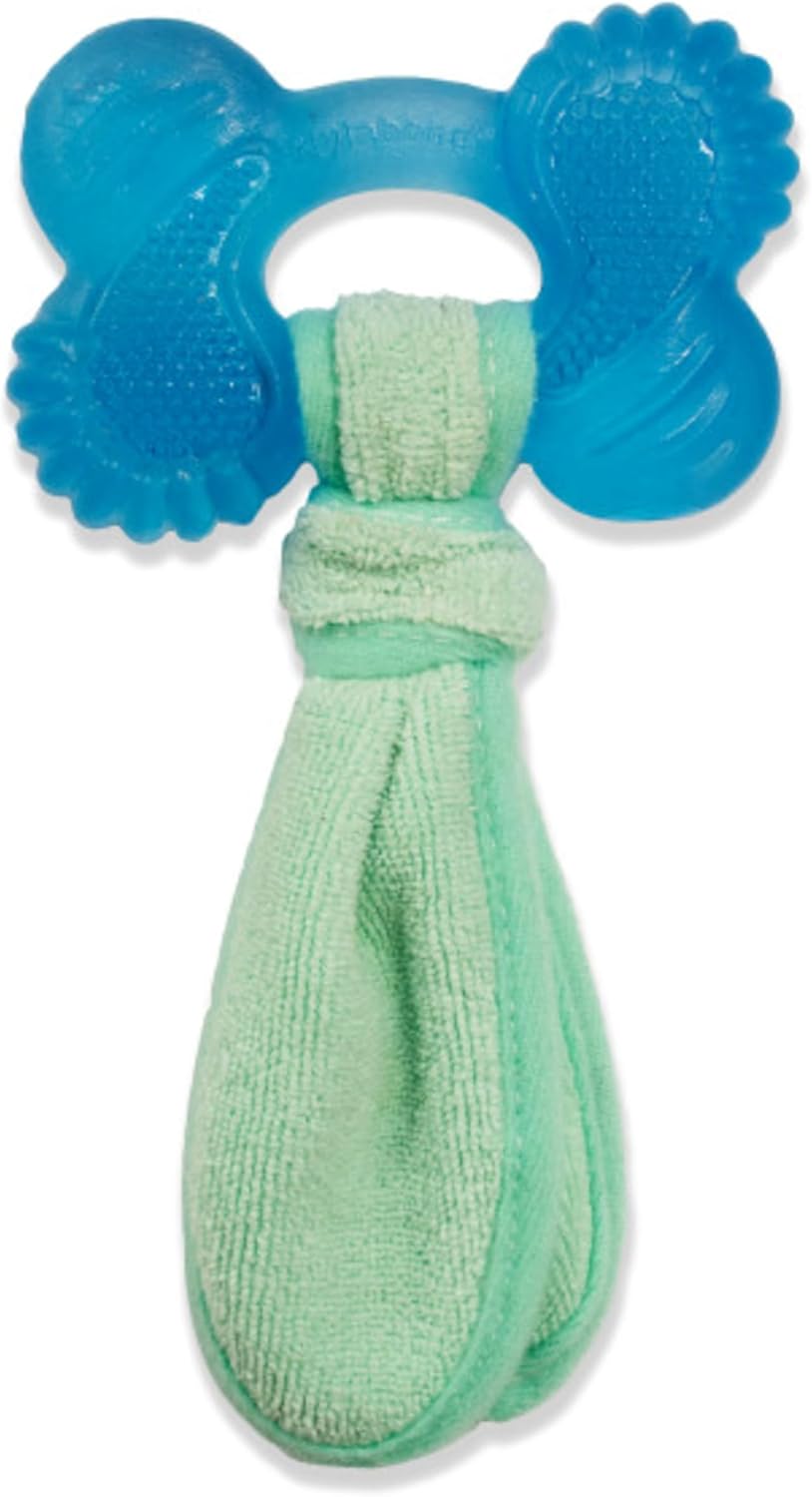 Nylabone Freezer Bone Puppy Chew Toy, Soothing Teething Toys for Puppies, Rubber & Terry Cloth, Peanut Butter Flavor, Small Dogs – Up to 25 lbs., 1 Count