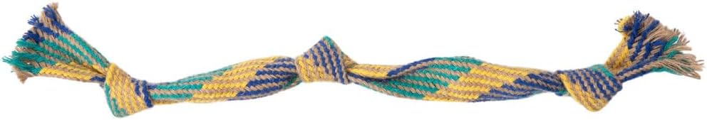 Only Natural Pet Hemp and Recycled Cotton Tug & Fetch Dog Toys – Interactive Tug & Chew Dog Rope Toy with 3 Knots – Eco-friendly, Engaging & Durable Hemp Braid | Hemp Rope Toy with Squeakers, 24″ x 1″