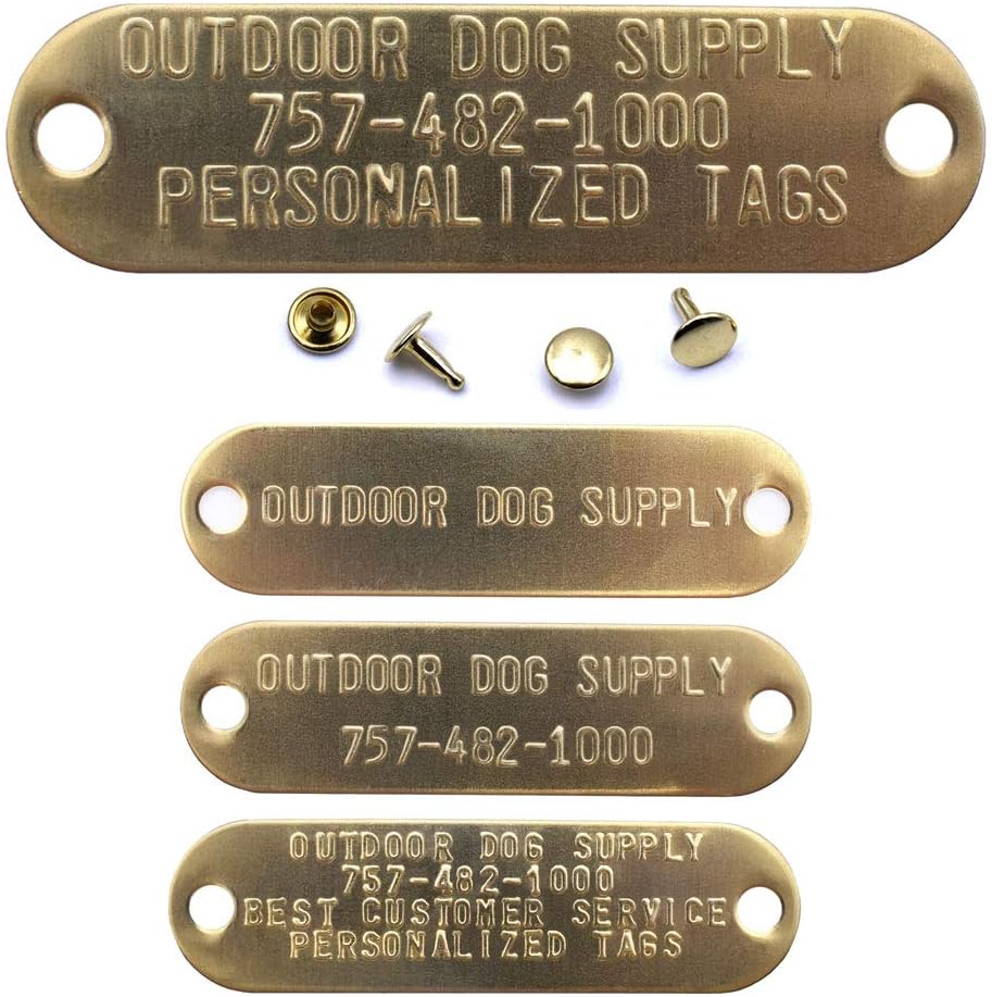 Outdoor Dog Supply Brass Custom 3/4″ Tag with Raised Lettering for Dog Collar