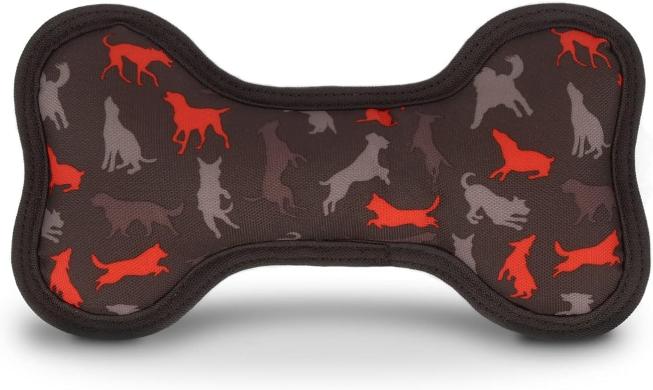 P.L.A.Y. Stuffed Dog Toys, ECO Bones – Extra Durable Squeaker Chew Toy, Great for Teething Puppies & Small, Medium, Large Dog Breeds – Machine Washable, Recycled Materials (Scout & About, Small)