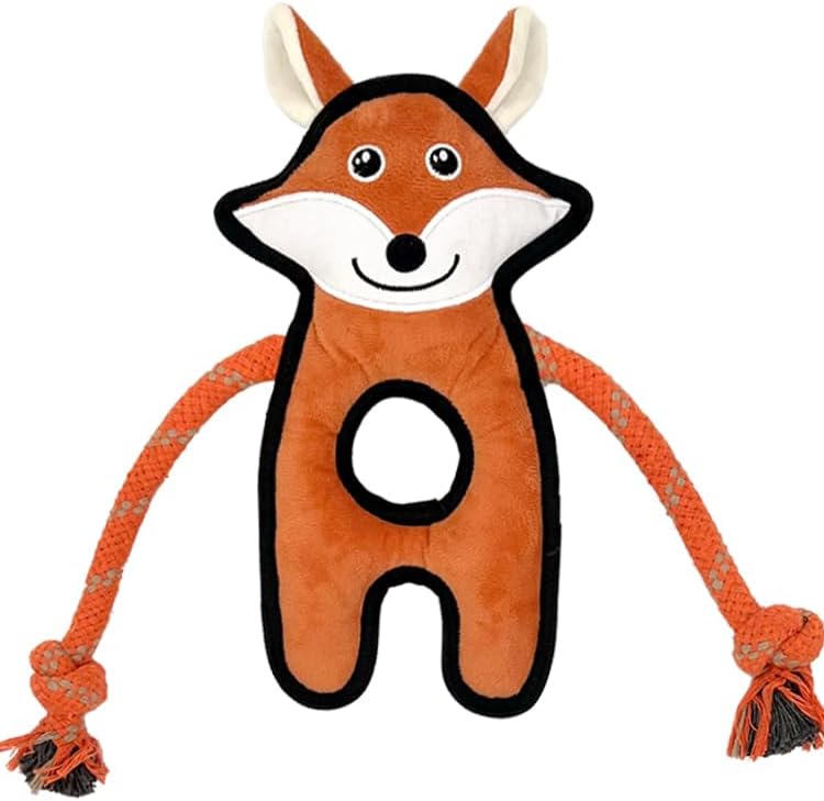 Pet Fox Rope & Plush Dog Toy – Interactive Tug Toy for Dogs | Eco-Friendly REPT Material | Durable for All Breeds