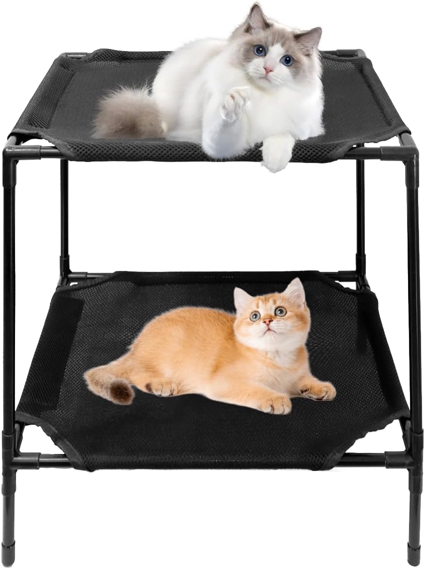 Pet Hammock Bed, Cat Hammock, Soft Elevated Pet Hammock for Dogs & Cats, with Removable Washable Mesh Suitable for Young Cats