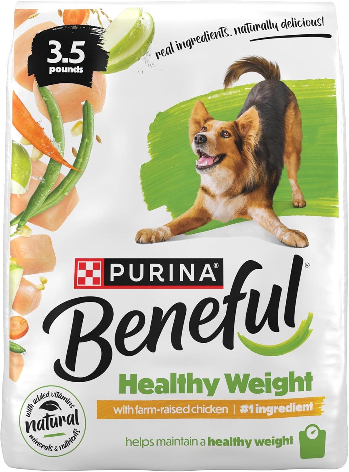 Purina Beneful Healthy Weight With Farm-Raised Chicken Natural Dog Food Dry Formula With Added Vitamins, Minerals and Nutrients – (Pack of 4) 3.5 lb. Bags