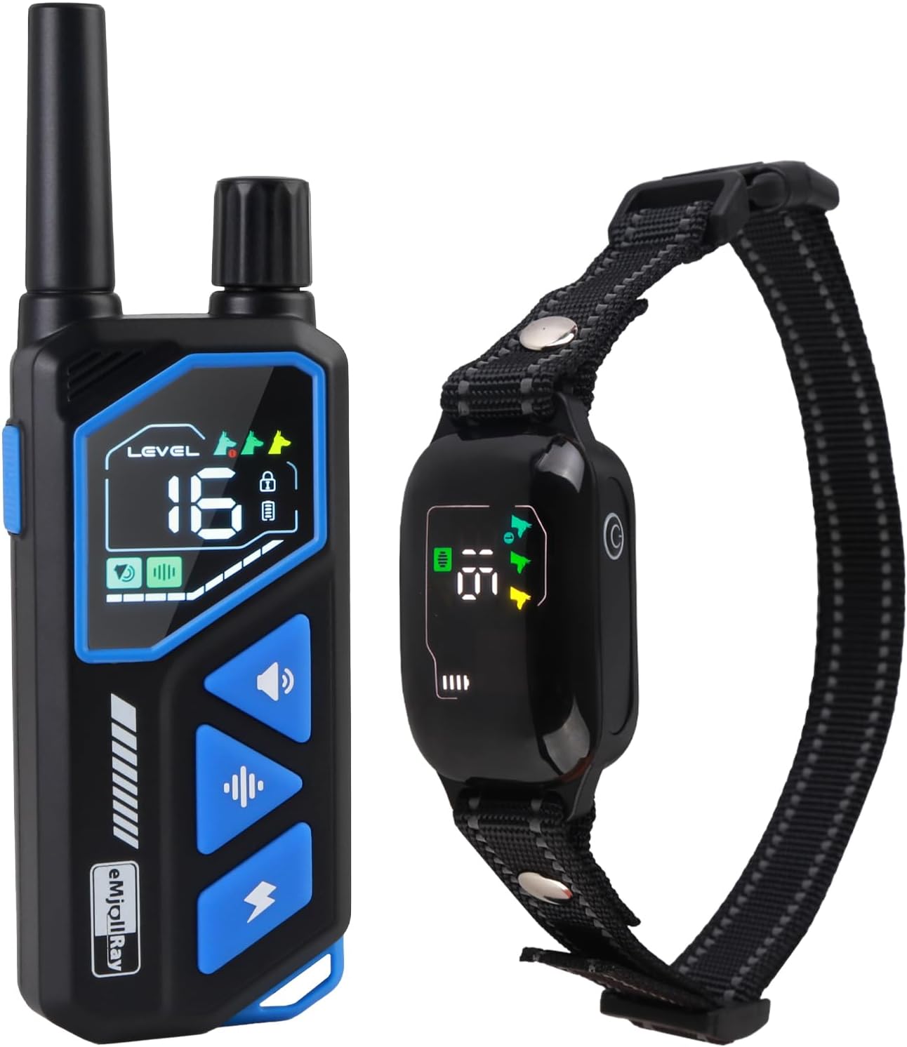 Remote Dog Training Collar Rechargeable IPX7 Waterproof with Beep Vibration & LED Flash Modes 3300ft Range for Small Medium Large Dogs