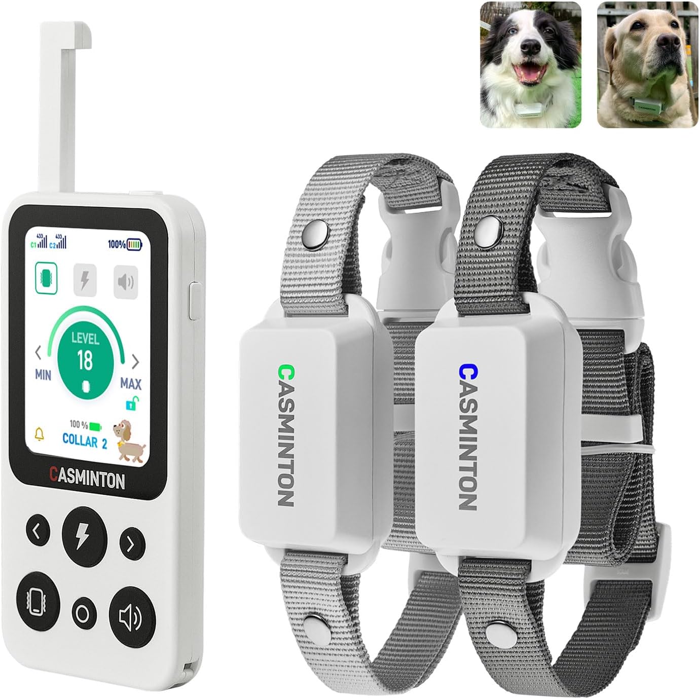 Shock Collar for 2Dogs [CRS01Pro]126 Training Levels, 4 Powerful Modes With 2.8-inch LCD high-definition display100% Safe Training Collar for Large Medium Small Dogs IPX7 Waterproof E Collar