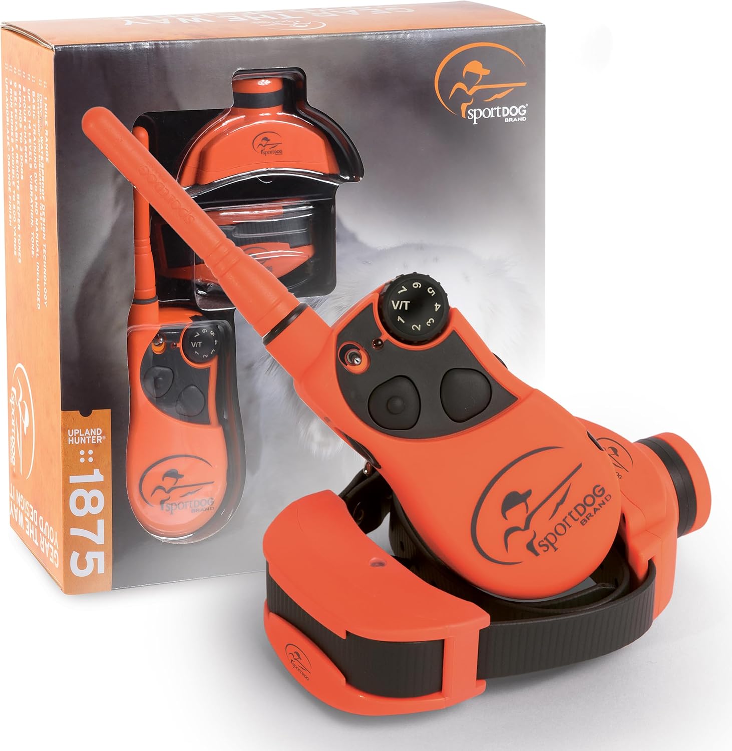 SportDOG Brand UplandHunter 1875 Remote Trainer with Beeper – 1 Mile Range – Waterproof, Rechargeable Dog Training and Tracking Collar with Tone, Vibration, and Static – Audible Beeper up to 500 Yards