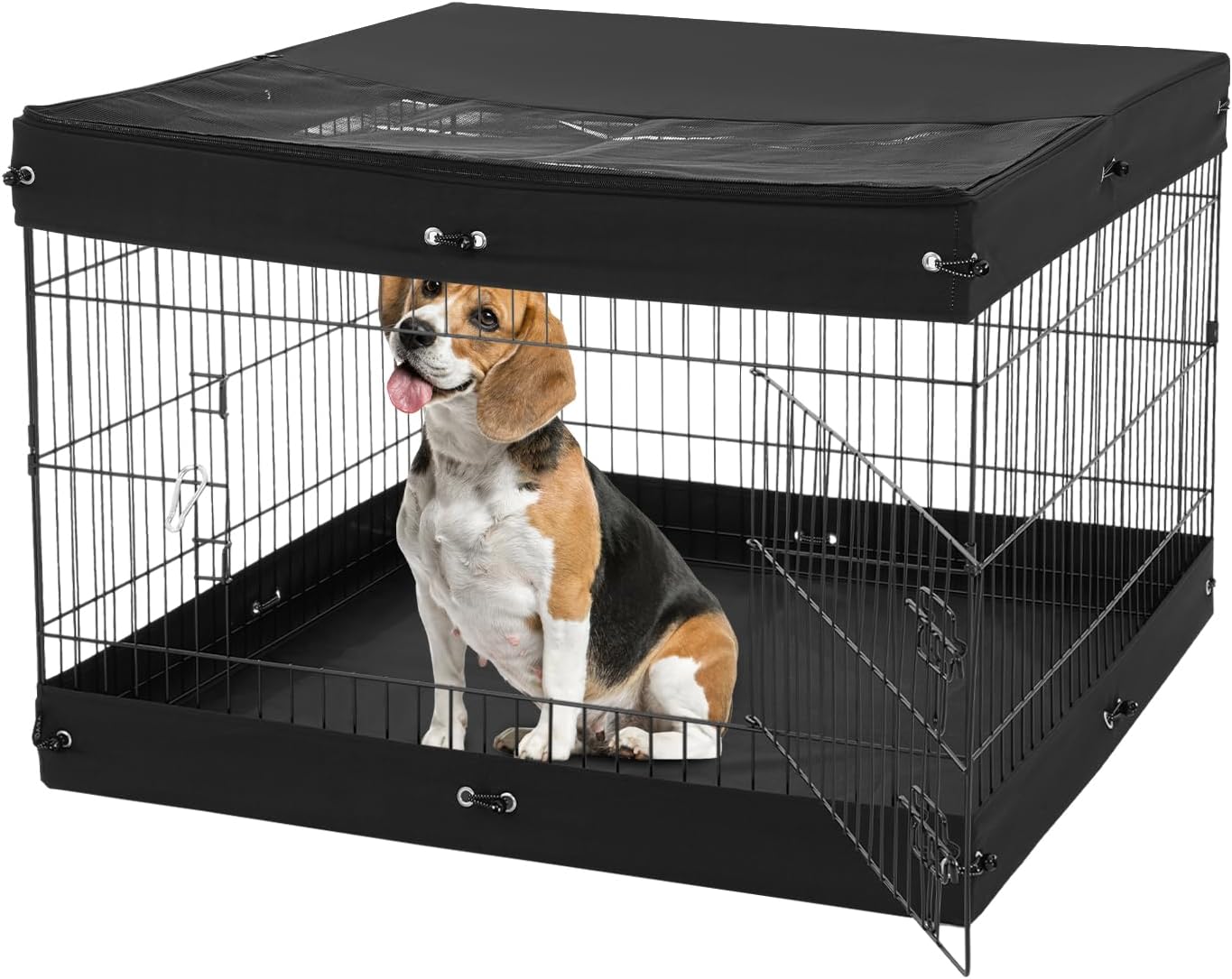 VEVOR Dog Playpen, 4 Pcs 24 x 36 in Panels Foldable Metal Pet Exercise Pen, Dog Fence Indoor and Outdoor Pen with Door, Top Cover, and Bottom Pad, Pet Playpen for Dogs, Cats and Other Small Animals
