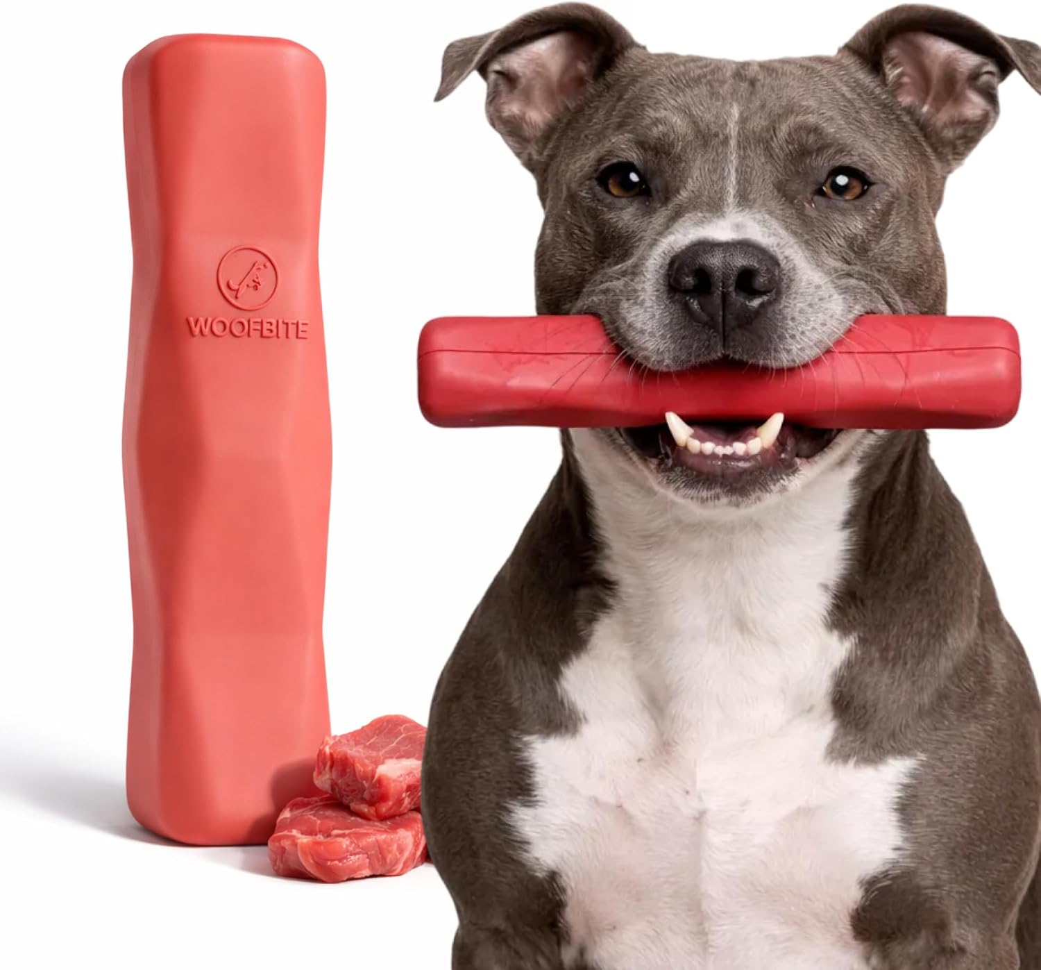 Virtually Indestructible Dog Stick Toy – Lifetime Replacement – Durable Chew Toy for Aggressive Chewers – Safe Non-Toxic Natural Rubber – Chew, Tug & Fetch – Med/Large, 8”x2” – Beef Scent