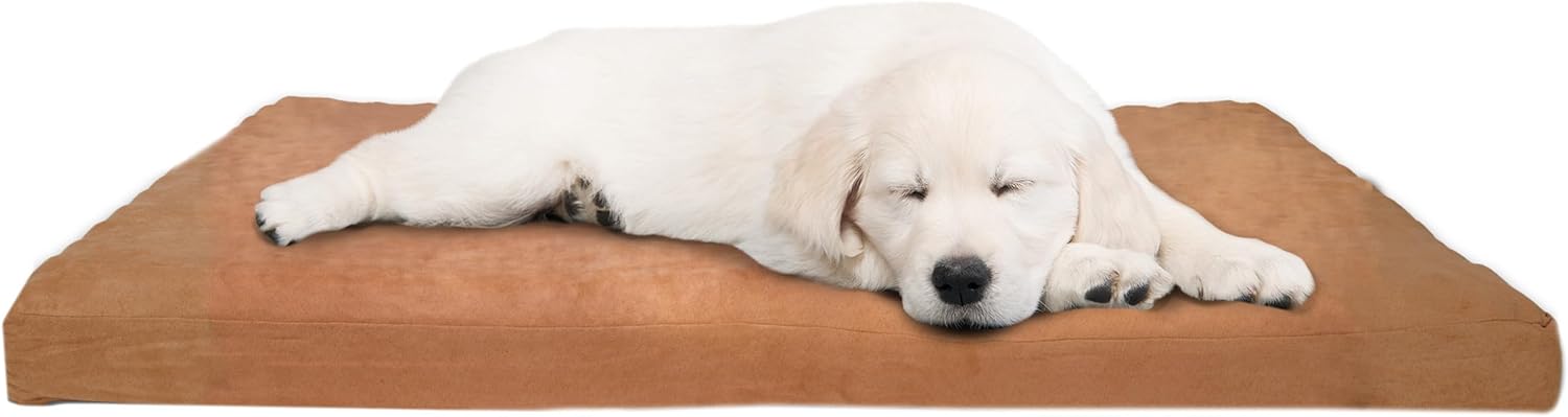 Water-Resistant Dog Bed – Orthopedic Dog Bed with Removable Washable Cover, Non-Slip Bottom, and Egg Crate Style Foam – 36in Medium Pet Bed – Puppy Essentials by PETMAKER (Clay)