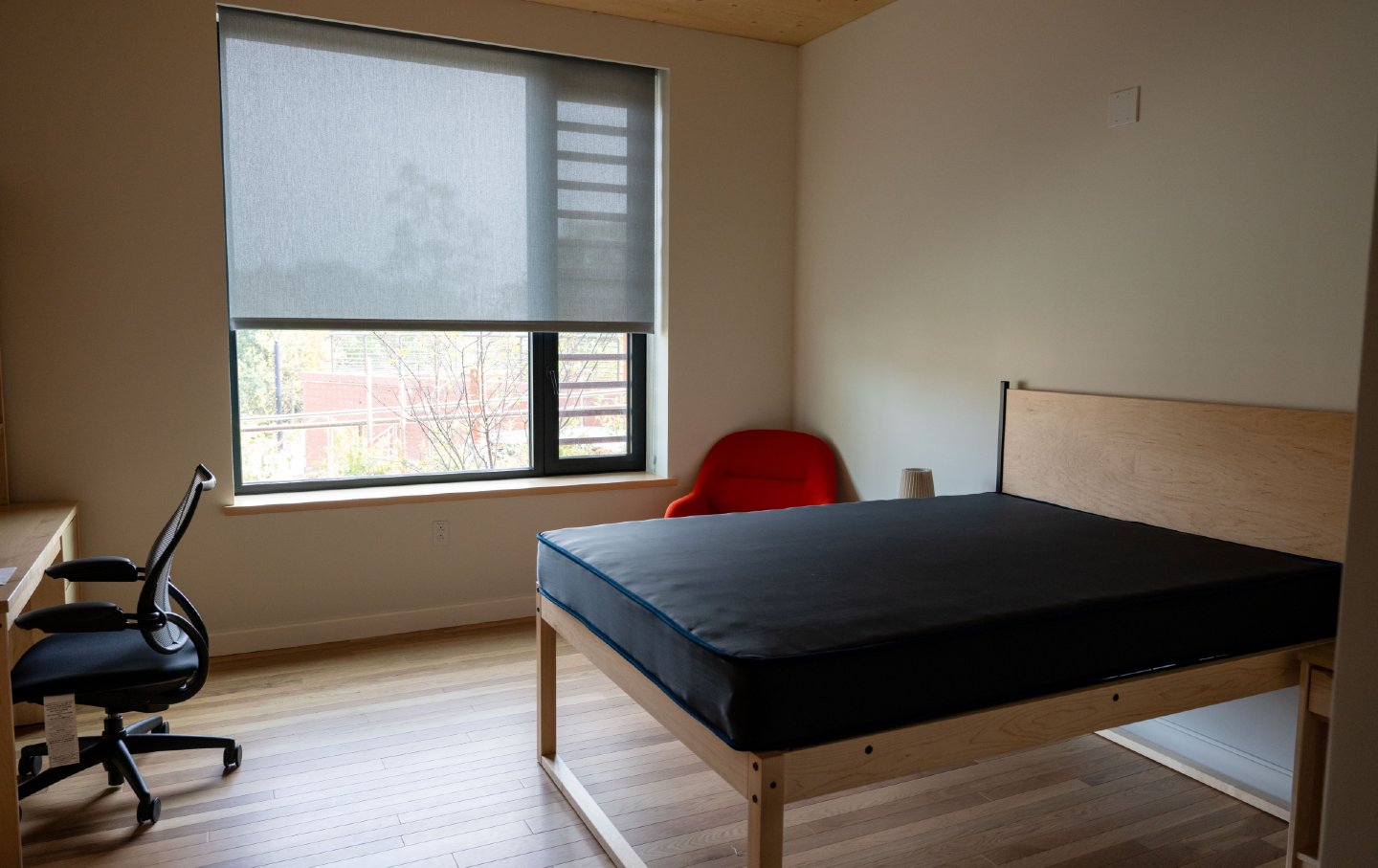 An unfurnished dorm room at Yale in New Haven.