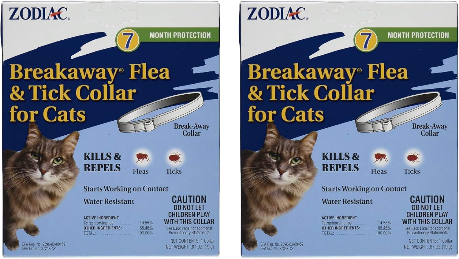 Zodiac Breakaway Flea & Tick Collar for Cats 7 Month Supply – Pack of 2