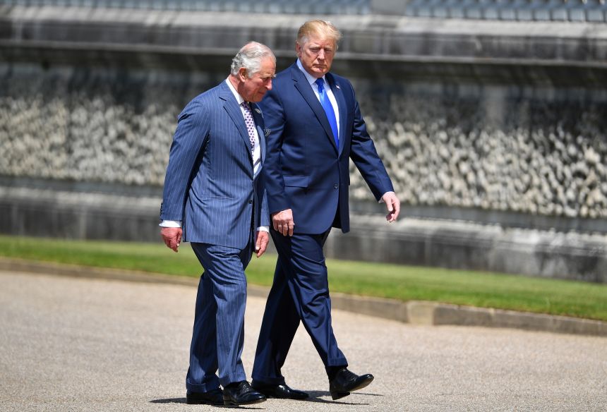 Trump, pictured here with Charles in 2019, has often spoken of his admiration for the British royal family.