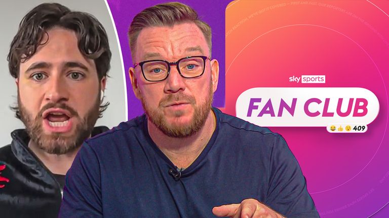 Jamie O'Hara gets into heated debate with Arsenal fan.