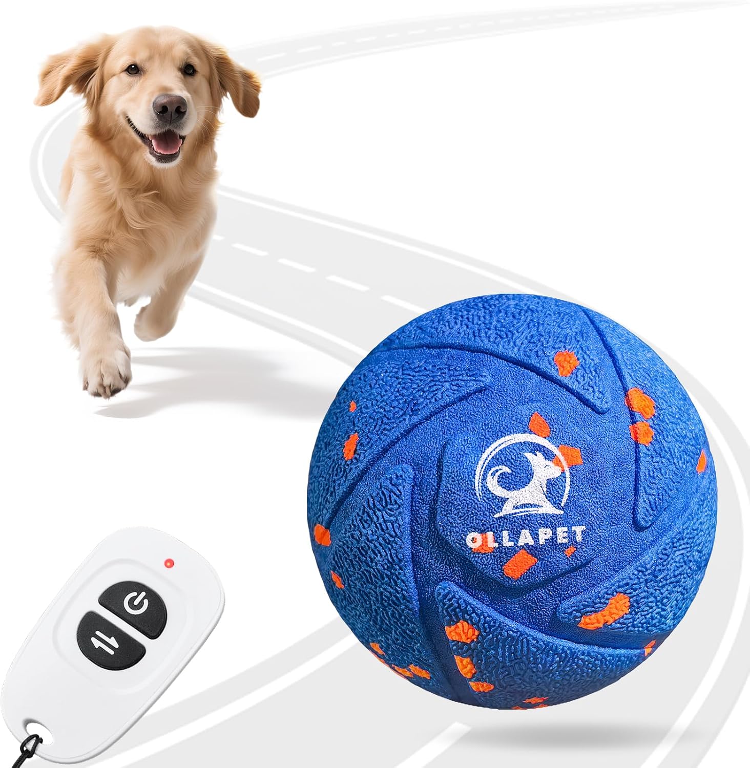 Smart Interactive Dog Toy Ball – Automatic Bouncing & Rolling, Chew-Resistant E-TPU Material, 3 Interactive Modes, IPX7 Waterproof, Smart Chase Pet Toy Ball for Medium and Large Dogs (Blue)