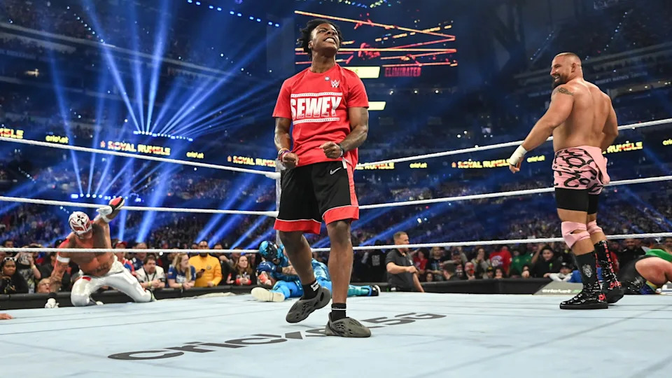 iShowSpeed in a boxing ring.
