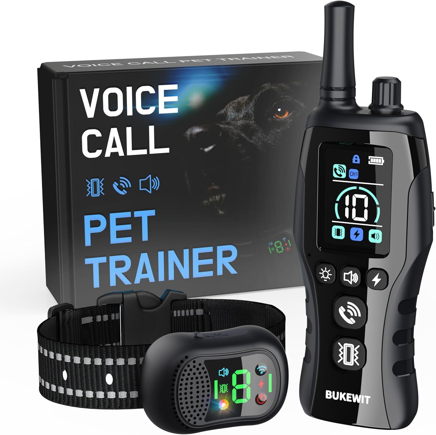 Dog Training Collar with 6 Training Modes, Voice Call, Flashlight, Security Lock, 4900FT Waterproof Dog Shock Collar with Remote Control, Rechargeable e Collar for Small Medium Large Dogs