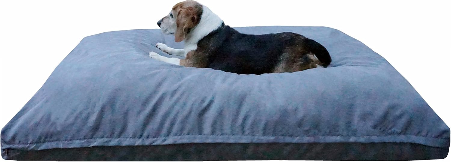 Dogbed4less Large Memory Foam Dog Bed for Medium Dogs, Orthopedic Comfort, Waterproof Liner and Suede Pet Bed Cover 41″X27″ Pillow, Grey