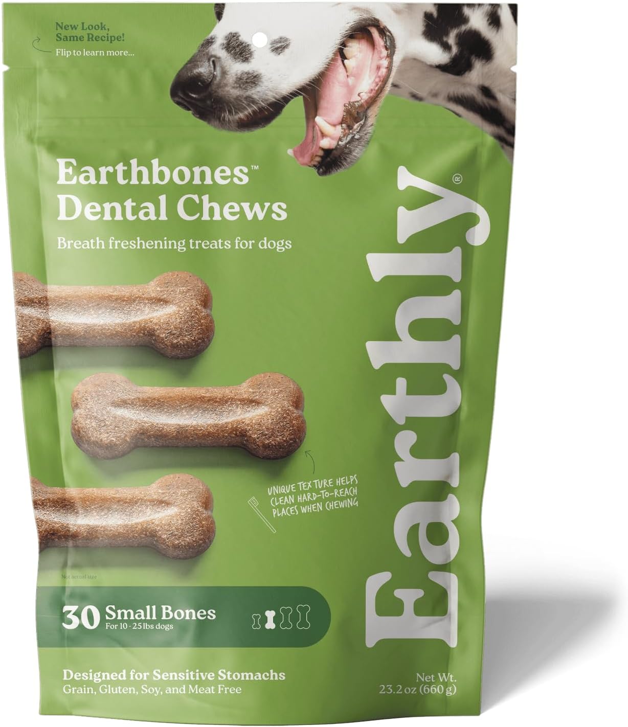 Earthbones Dental Chews for Dogs 10-20lbs, 30 Bones