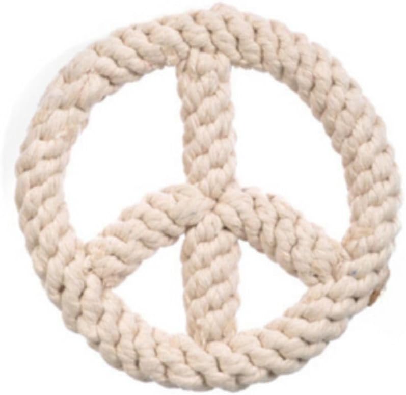 Eco Friendly Dog Rope Toy – Peace Sign, White