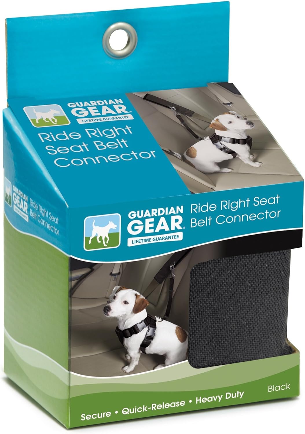 Guardian Gear Ride Right Seat Belt Connectors — Polyester Seat Belt Connectors for Dogs, Black