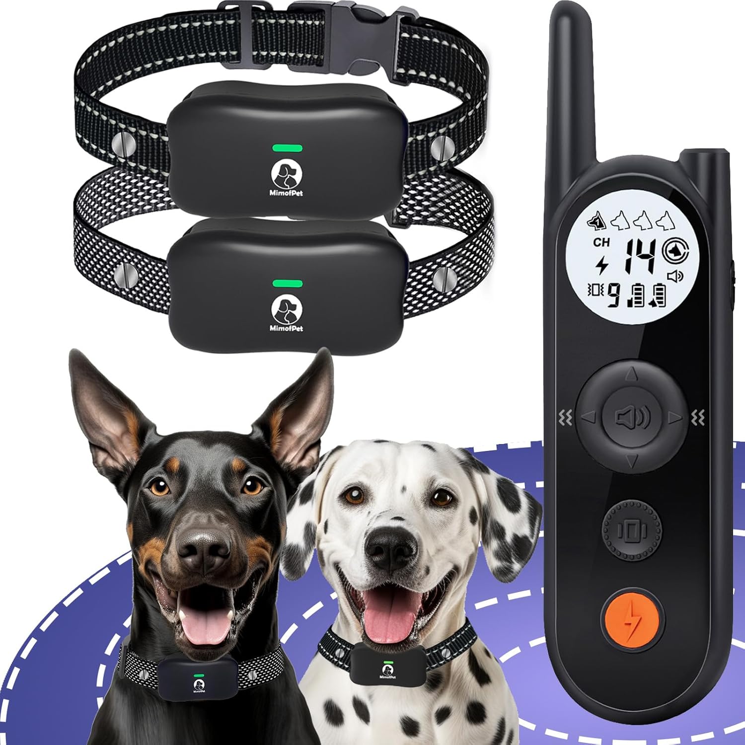 MIMOFPET Wireless Dog Fence for 2 Dogs – Covers up to 856-Acre Electric Fence,6000FT Waterproof Collar with Remote,Rechargeable Pet Containment System with 3 Training Modes for Large Medium Dogs