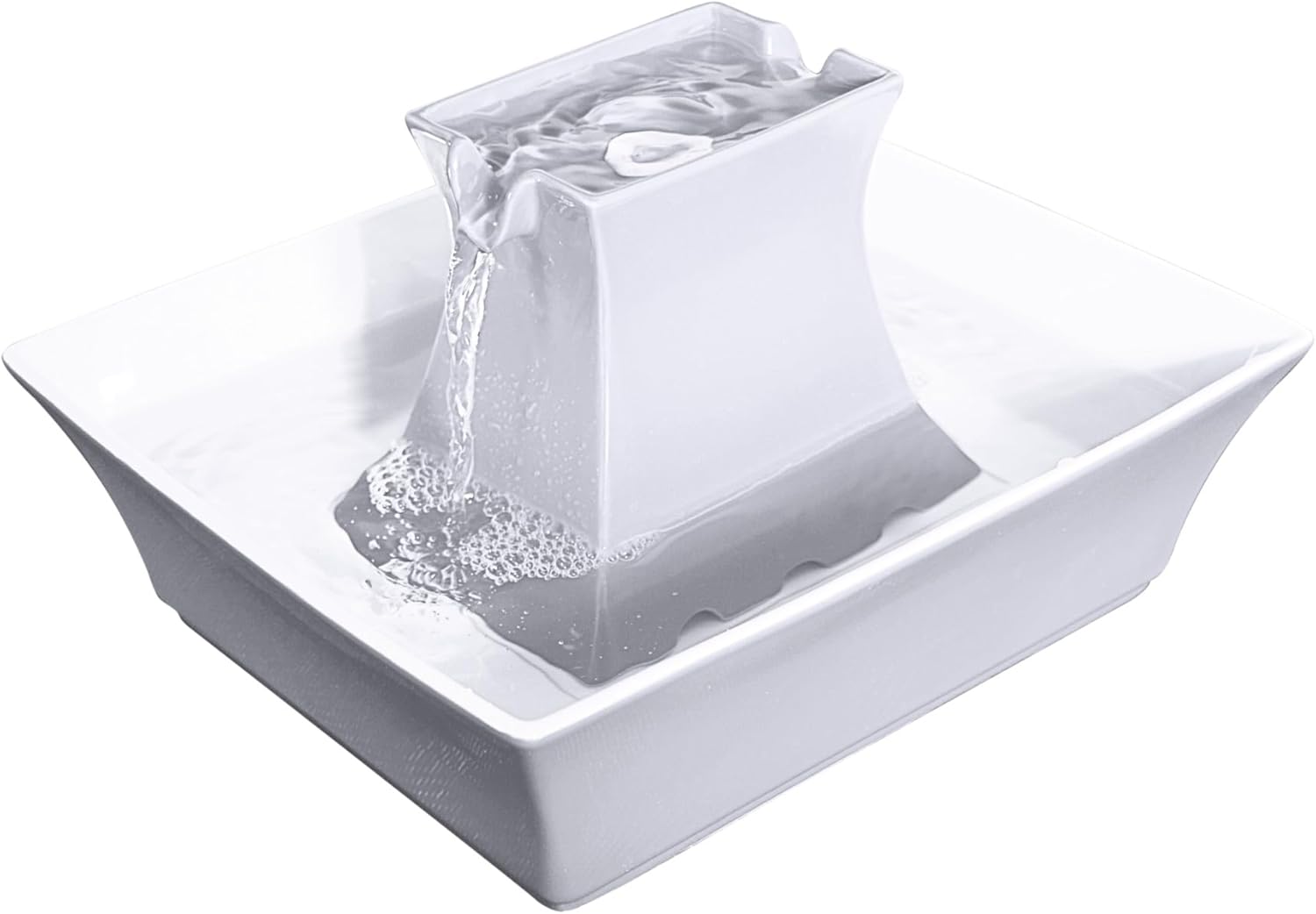 PetSafe Drinkwell Pagoda Pet Fountain,Dog and Cat Water Bowl Dispenser,Multiple Angles to Drink from,Filters Included,Dog Fountain Provides Water When Powers Out,White
