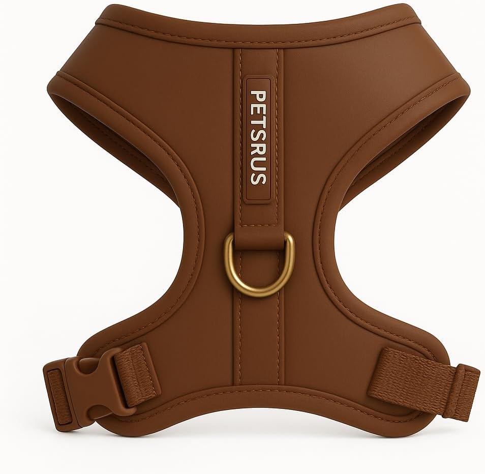 Premium No-Pull Dog Harness Soft Neoprene & Breathable Mesh Vest with Front & Back Clip D-Rings Adjustable Lightweight Walking Harness for Puppies, Small & Medium Dogs (Bronze Brown Gold, XS)