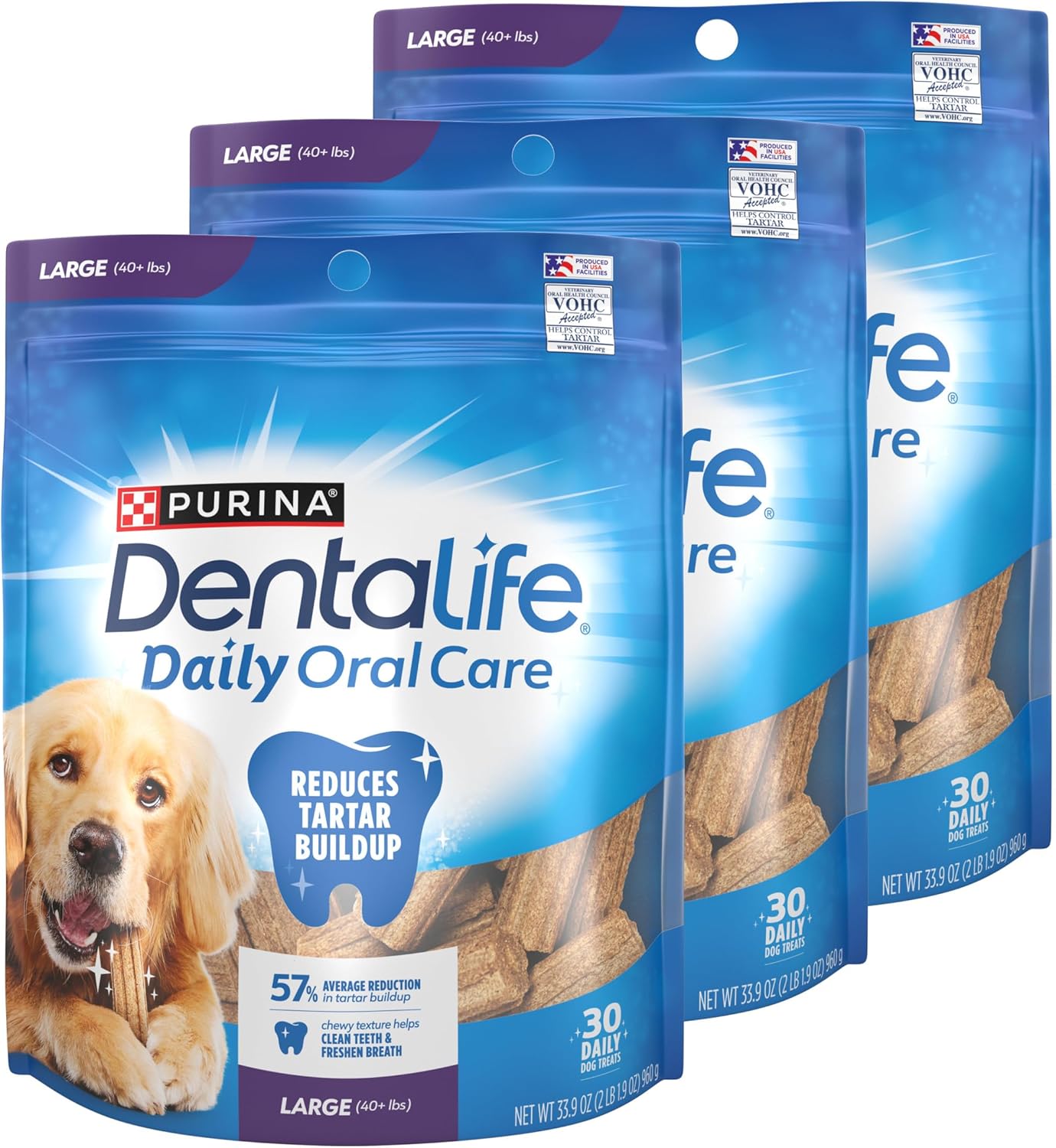 Purina DentaLife Daily Oral Care Dental Chews for Large Dogs – 90 ct.
