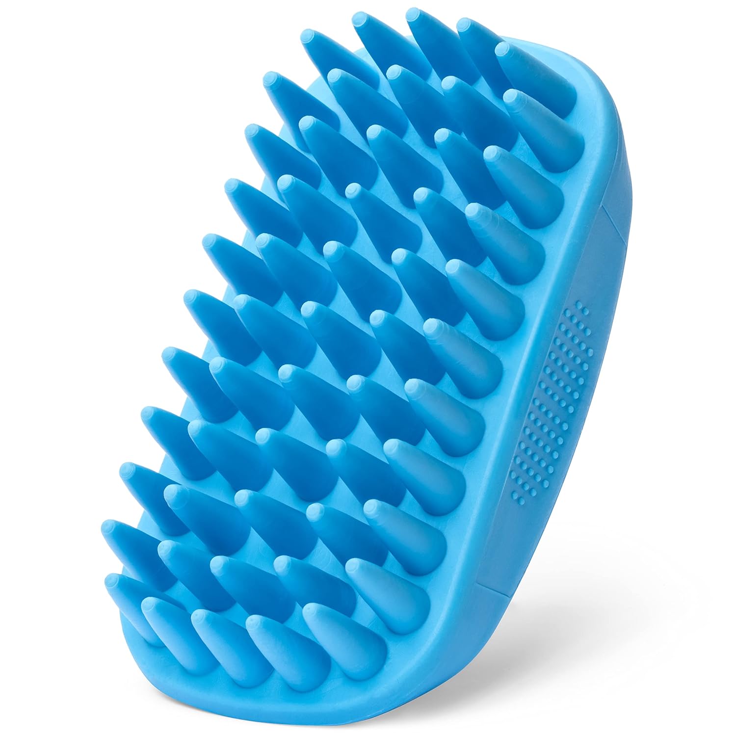 Rubber Curry Brush Dog for Short Haired Dogs – Soft & Gentle Deshedding Brush – Use Wet as Bath Brush or Dry for Grooming Loose Hair