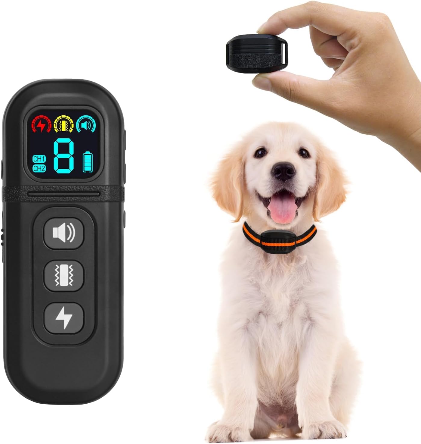 Shock Collar for Small Dogs, Electric Dog Training Collar with Remote,Tailored for 5-30lbs Small Dogs,3 Training Mode Beep, Vibration, Safe Shock(0-9) Waterproof, 1900ft Range (Black, Small)
